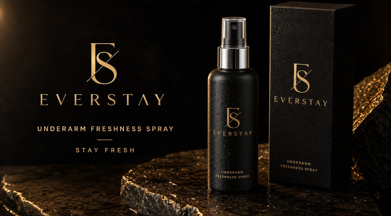 EVERSTAY black and gold personal care routine