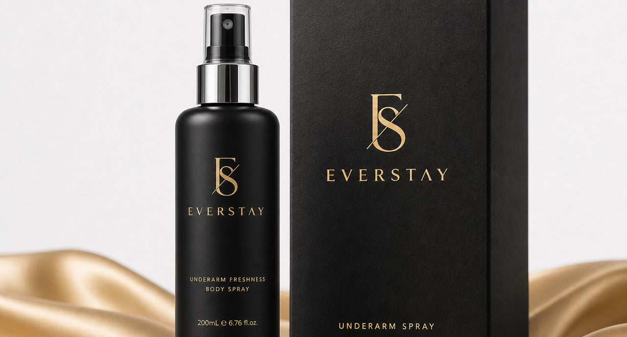 EVERSTAY black and gold personal care routine