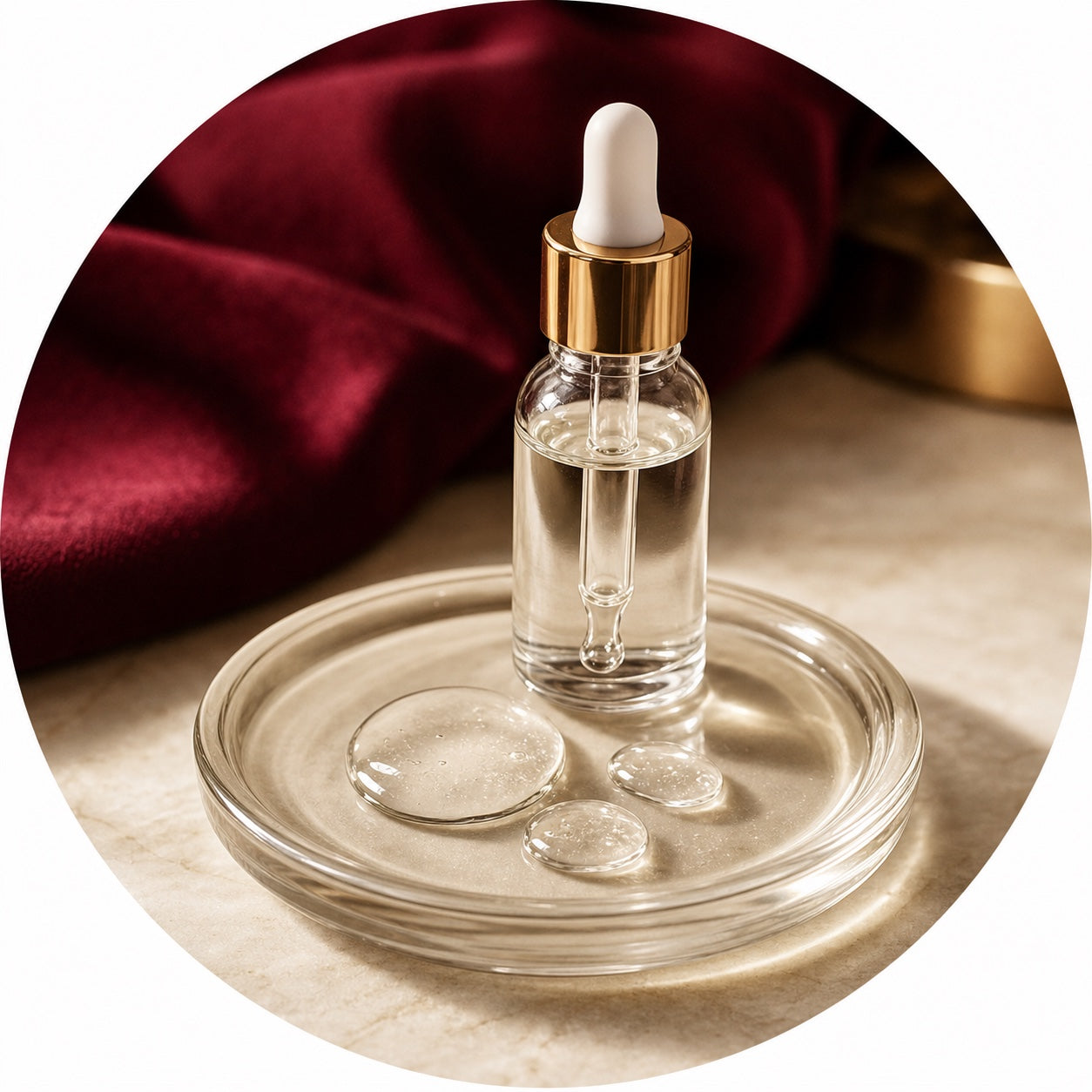 Clear glycerine in a cosmetic dropper
